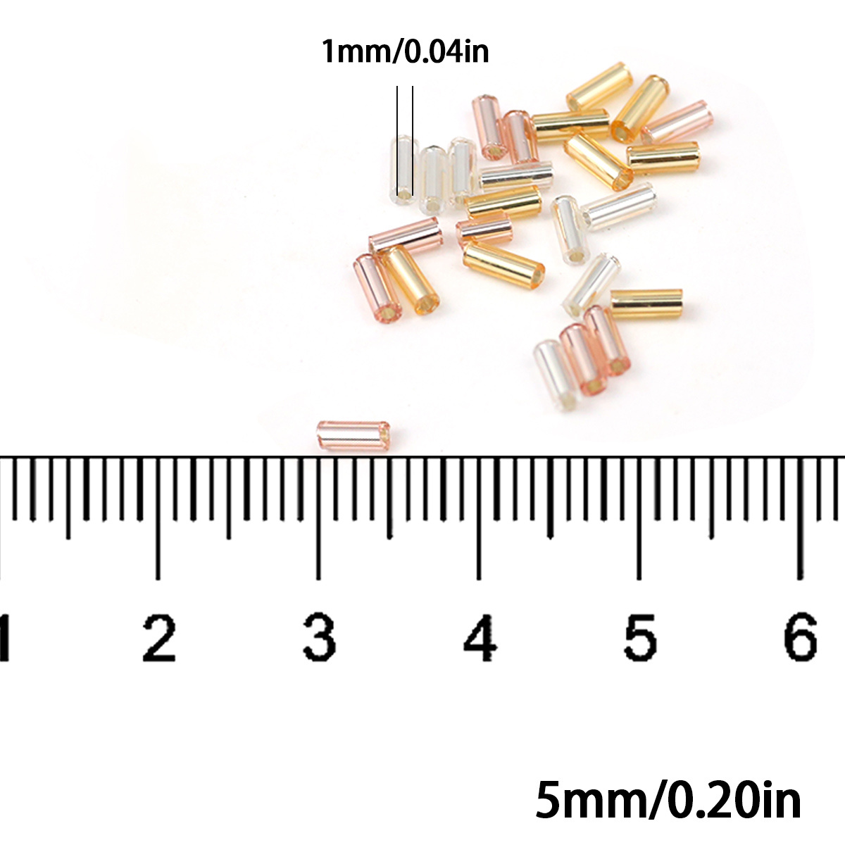 5mm Rose Golden Cylindrical Glass Beads for Jewelry Making